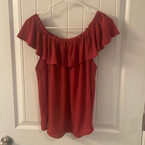 Loft Outlet Red off the shoulder shirt.